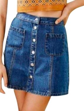 BDG Denim Mini Skirt Dark Wash Size Medium Urban Outfitters